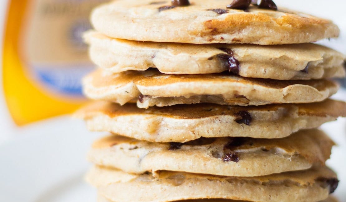 pancake végétalien aux pépites de chocolat