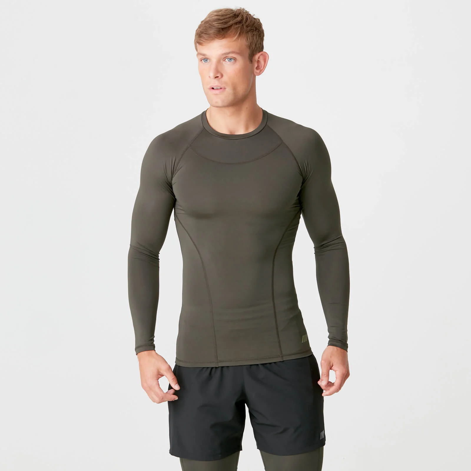 Myprotein Charge Compression Long Sleeve Top - Dark Khaki - XSImage1