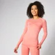 Haut manches longues sans couture - Corail chaud