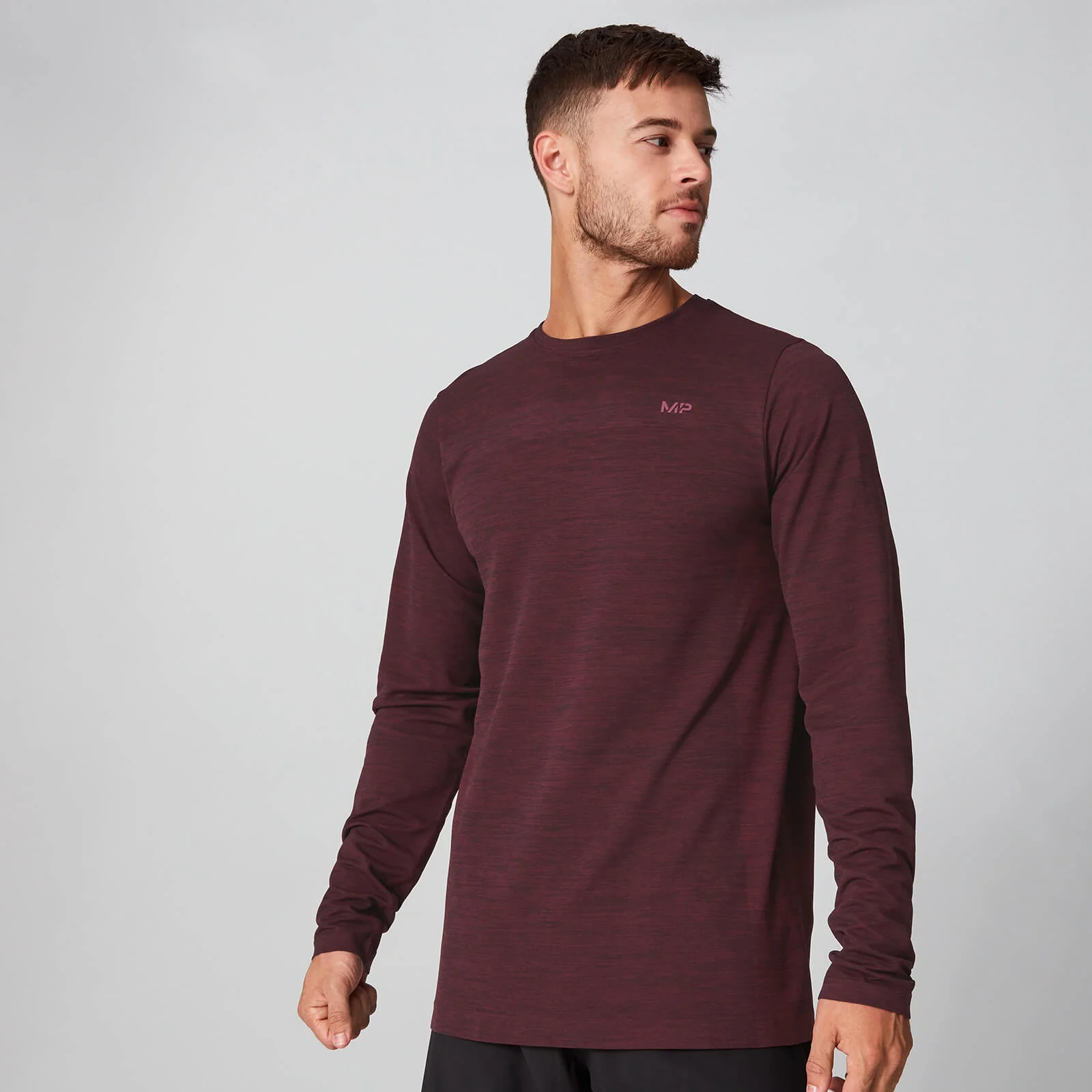 T-Shirt manches longues Aero Knit - Rouge Chiné - XSImage1