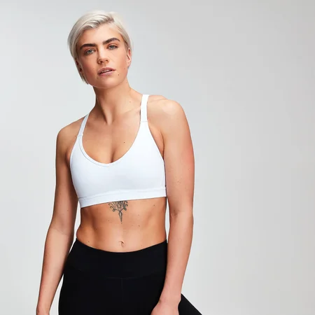 Brassière de sport MP Power en résille pour femmes – Blanc