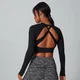 Crop top à dos ouvert MP Power pour femmes – Noir