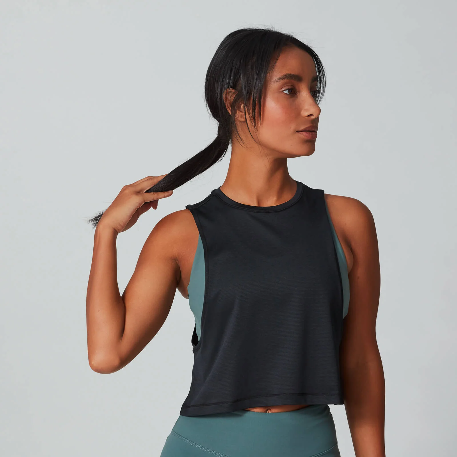 Crop Top Train Drop Emmanchures - Noir - XSImage1