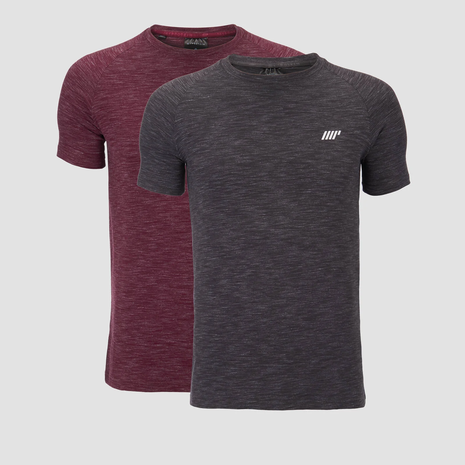 Myprotein Performance 2 Pack T-Shirts - Burgundy Marl/Charcoal Marl - XSImage1