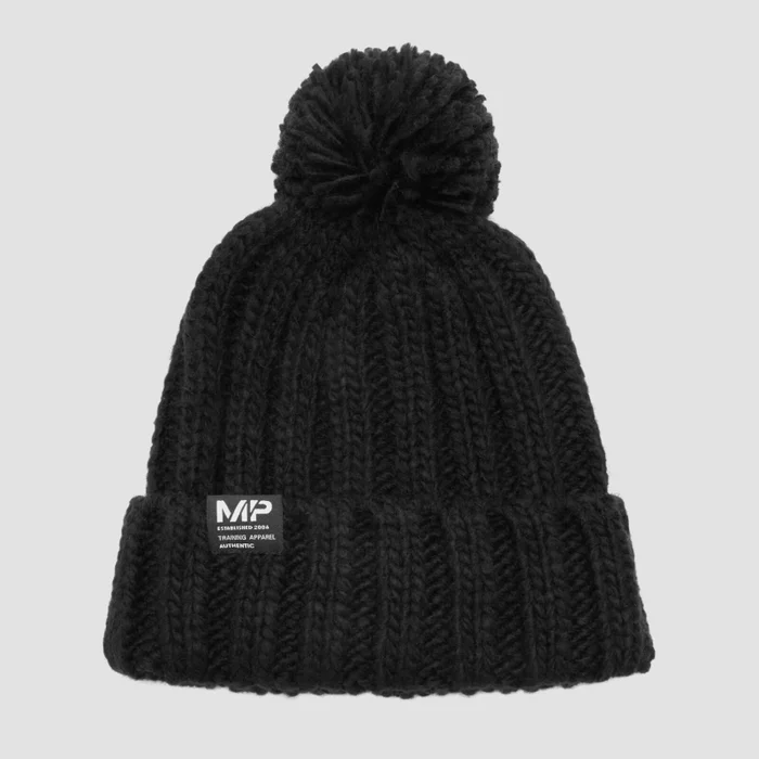 Bonnet à pompon - Noir