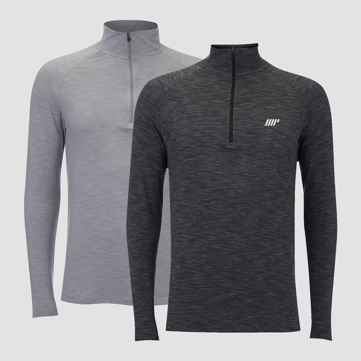 2 hauts 1/4 zip Performance - Charbon & Gris chiné - XSImage1