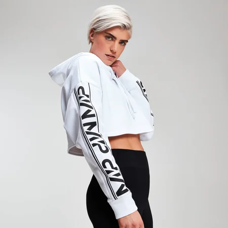 Sweat à capuche court Logo Rest Day - Blanc