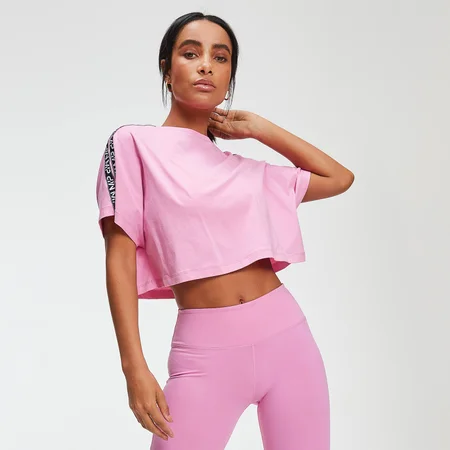 T-Shirt Crop Top Power - Rose Bonbon