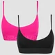 Brassière en coton pour femmes - Paquet de 2 - Super rose / noir