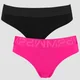 Hipster en coton pour femmes - Paquet de 2 - rose / noir