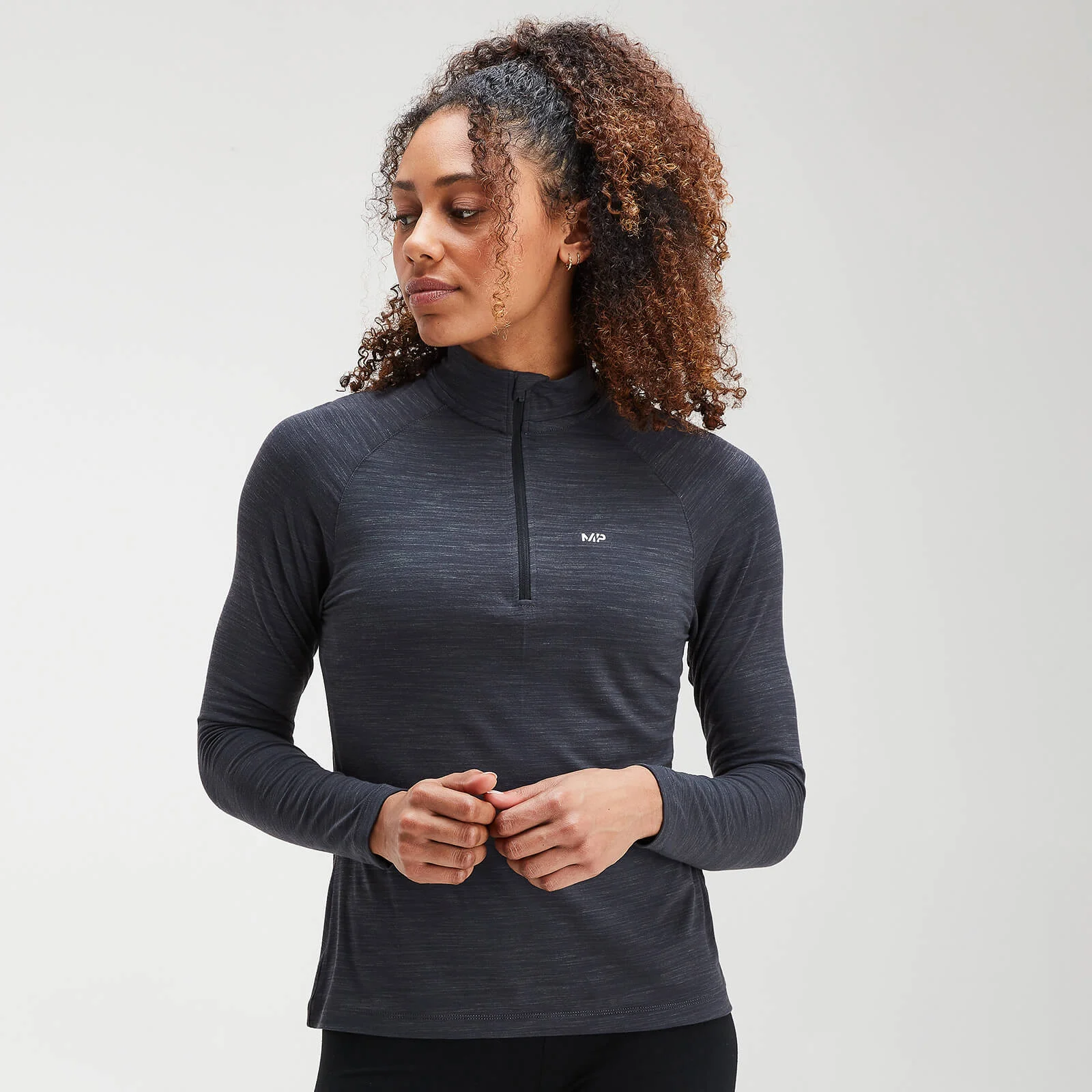 Haut d’entraînement zippé MP Performance pour femmes – Noir/Charbon chiné - XSImage1