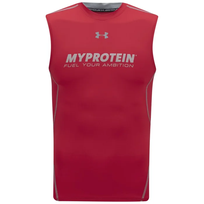 T Shirt de compression sans manches Under Armour HeatGear pour Homme - Rouge