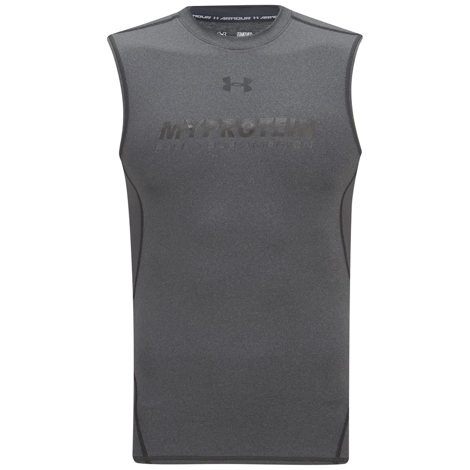 T Shirt de compression sans manches Under Armour HeatGear pour Homme -  Noir carboneImage1