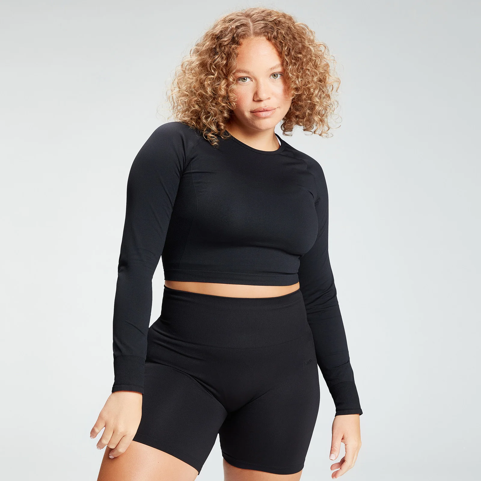 Crop top sans couture MP Shape pour femmes – Noir - XSImage1