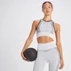 Brassière de sport côtelée sans coutures MP Contrast pour femmes – Blanc/Noir
