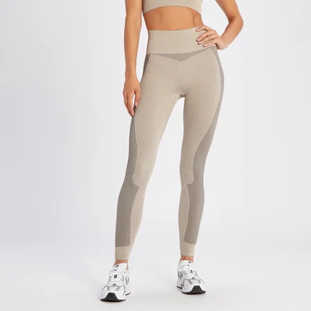 Legging côtelé sans coutures MP Contrast pour femmes – Sésame/Noir