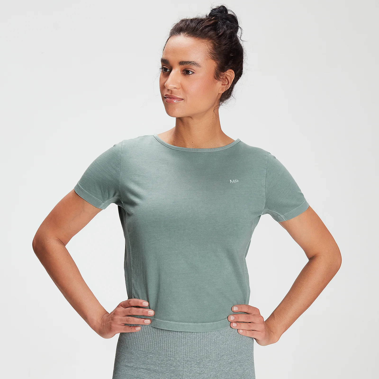 MP Women's Training Washed Tie Back T-shirt - Washed Green - XXSImage1
