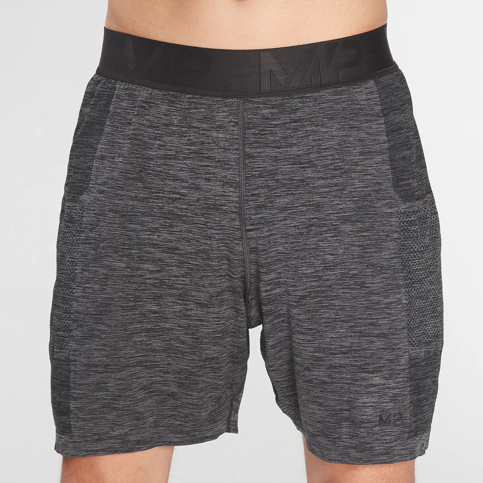 MP Men's Essential Seamless Shorts- Storm Grey Marl - XXSImage1
