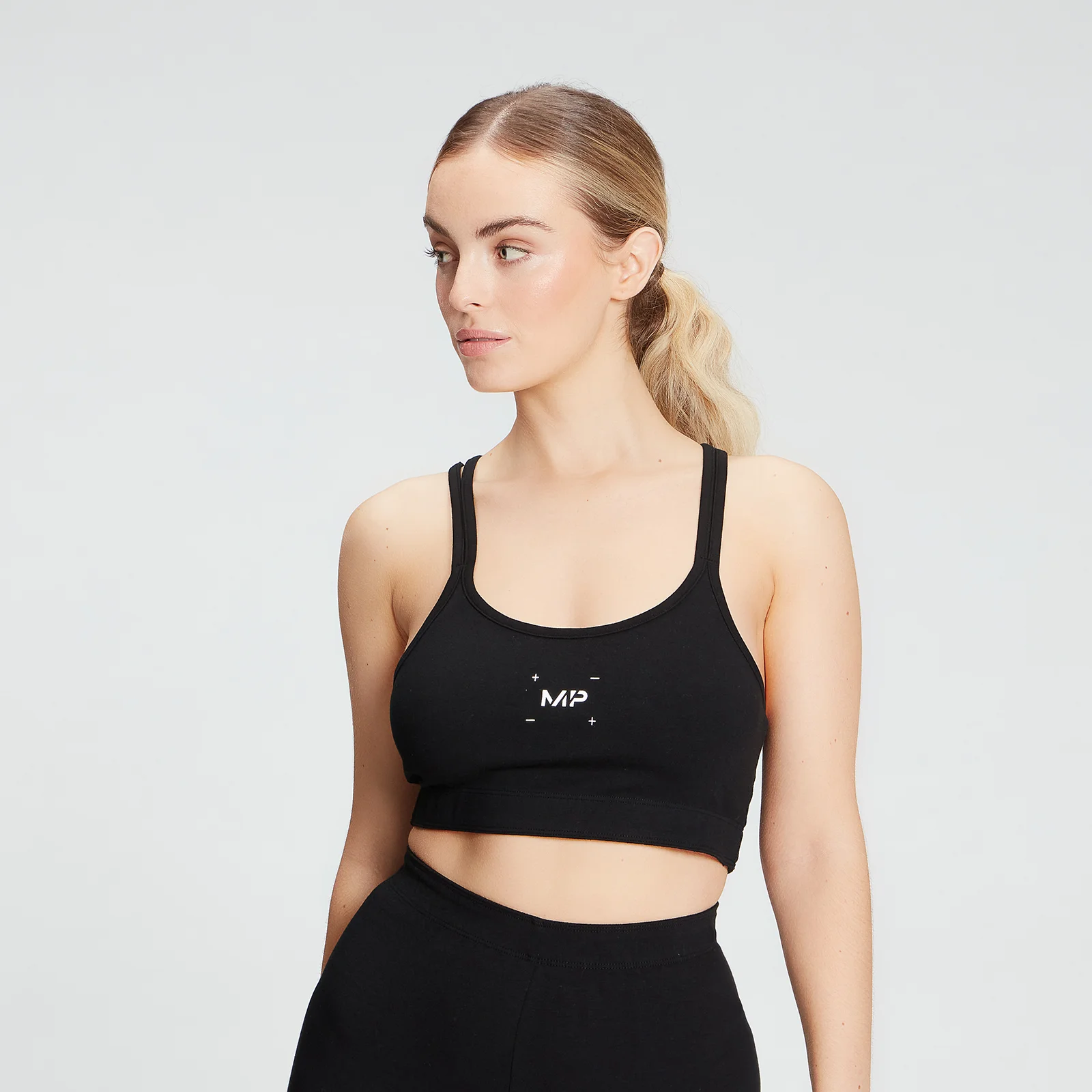 MP Women's Central Graphic Bra - Black - XXSImage1