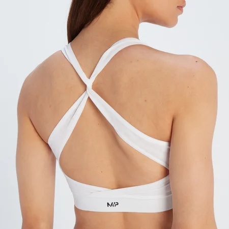 Brassière de sport à dos croisé MP Power pour femmes – Blanc