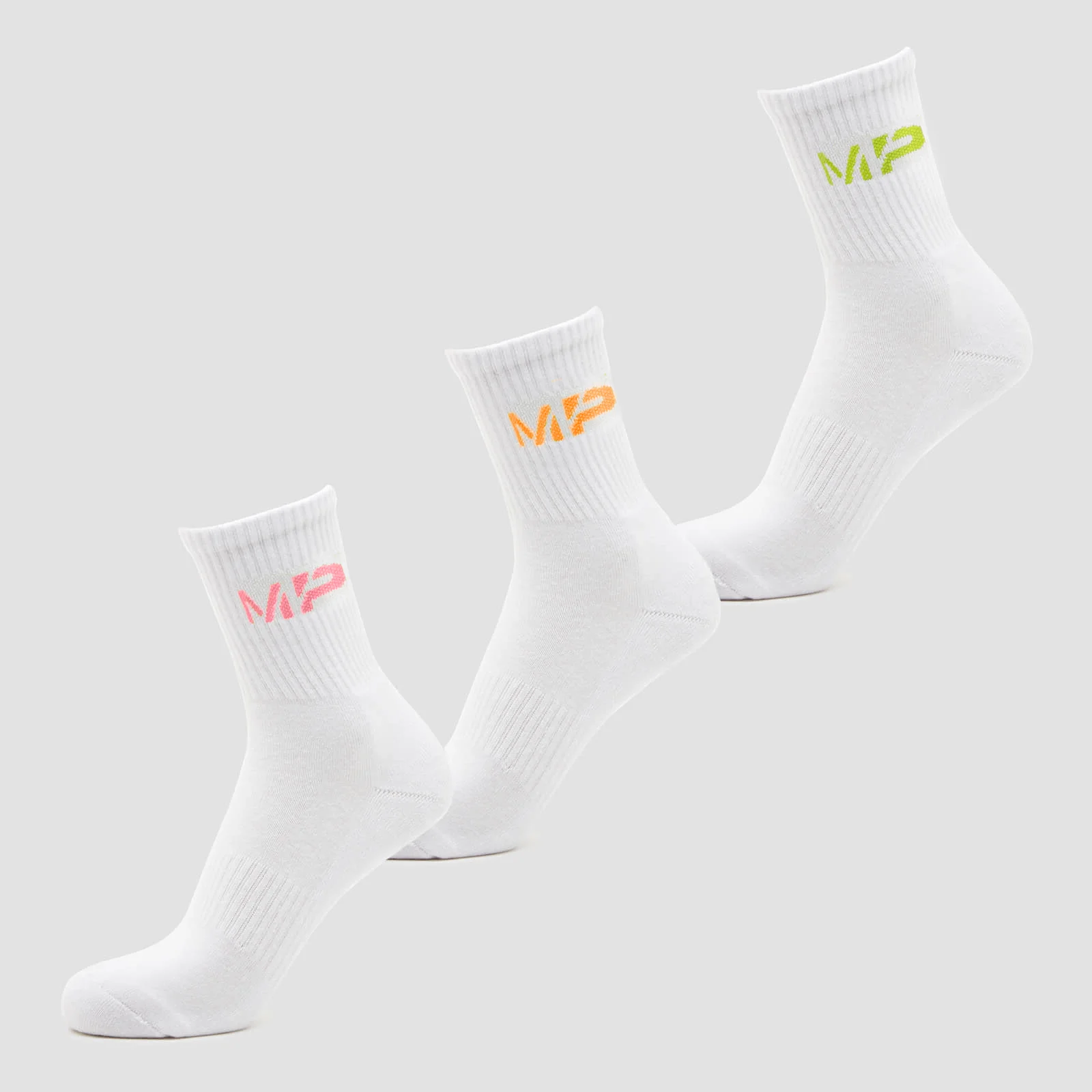 MP Men's Neon MP Logo Crew Socks (3 Pack) Orange/Lime/Rose - UK 6-8Image1