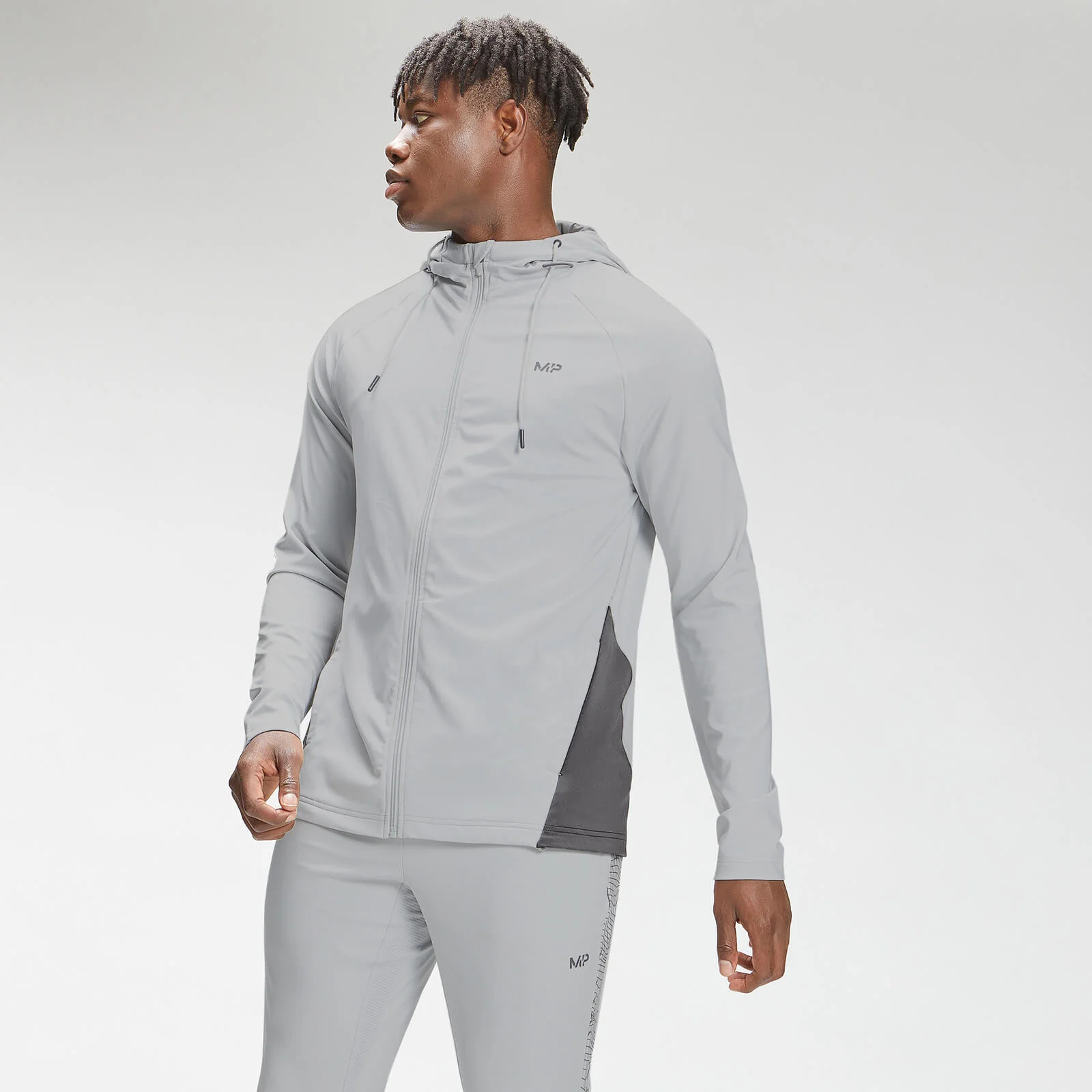 Sweat à capuche zippé MP Tempo pour hommes – Chrome - XXSImage1