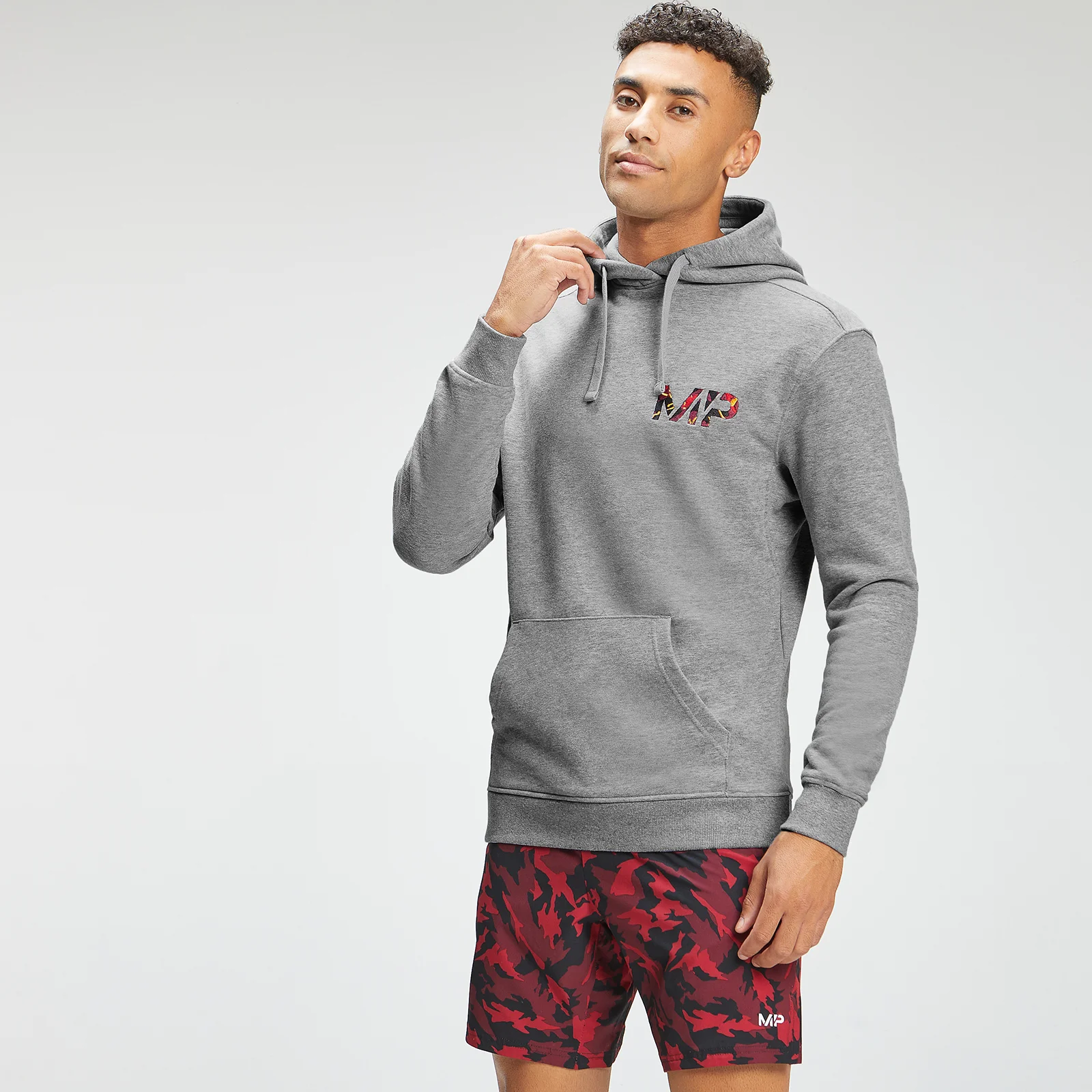 MP Men's Adapt Embroidered Hoodie - Storm Grey Marl - XXSImage1