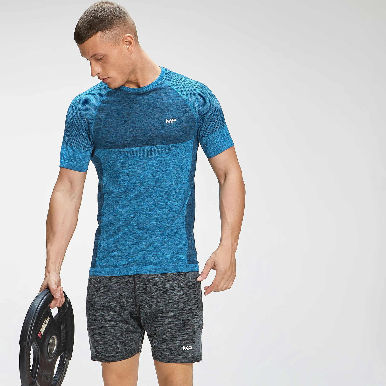 T-shirt sans coutures à manches courtes MP Essentials Seamless pour hommes – Bleu vif chiné - XXSImage1