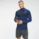 Haut sans coutures à fermeture éclair ¼ MP Essentials pour hommes – Bleu intense chiné