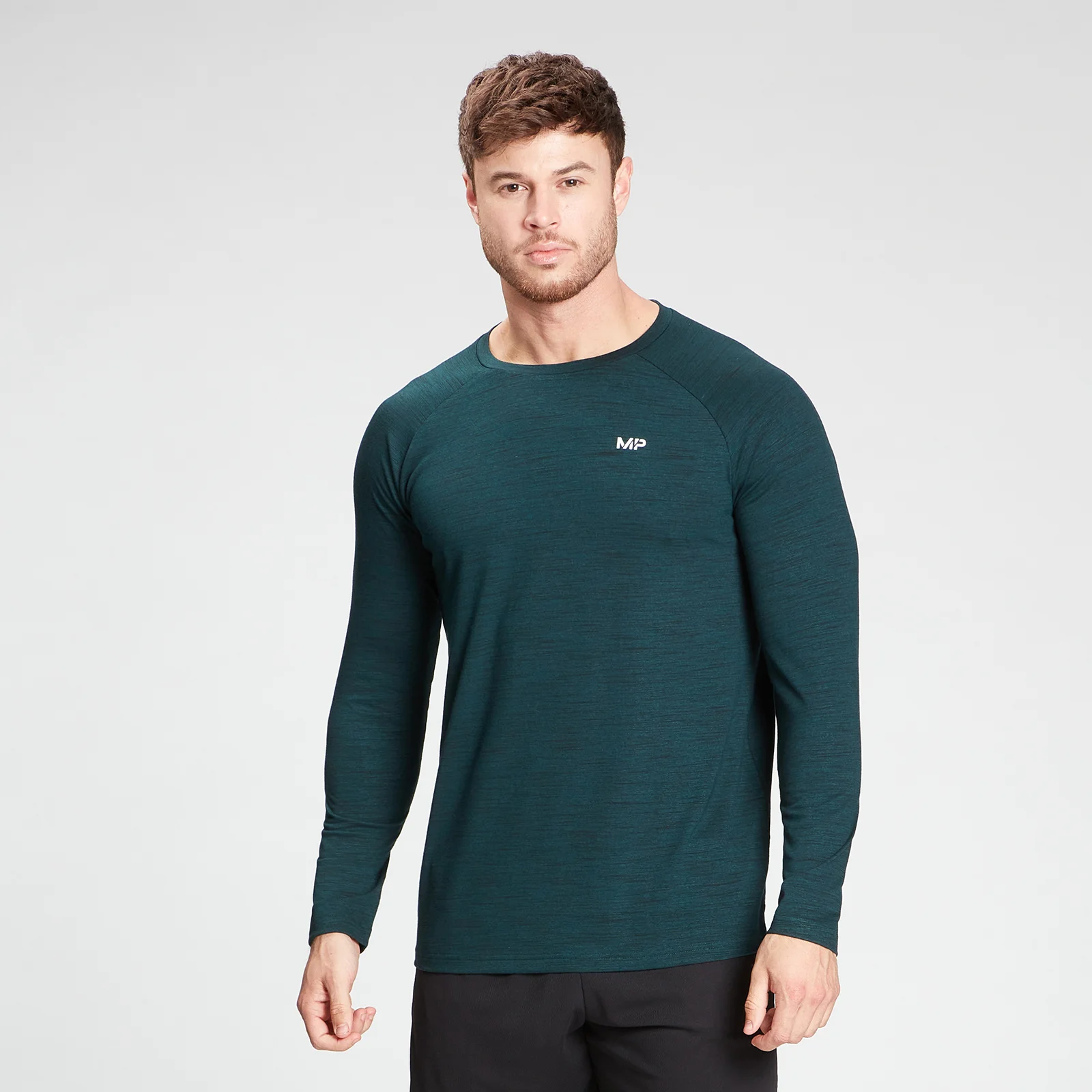 MP Men's Performance Long Sleeve Top - Deep Teal Marl - XSImage1