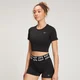 T-shirt court à manches courtes MP Curve pour femmes – Noir