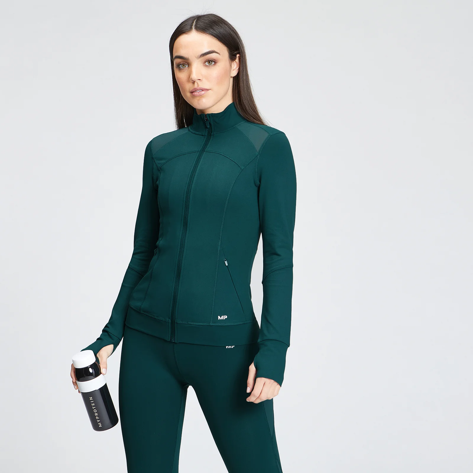 Veste coupe slim en maille filet MP Power pour femmes – Bleu sarcelle foncé - XXSImage1