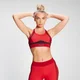 Brassière de sport colour-block convertible MP Engage pour femmes – Rouge danger/Lie-de-vin