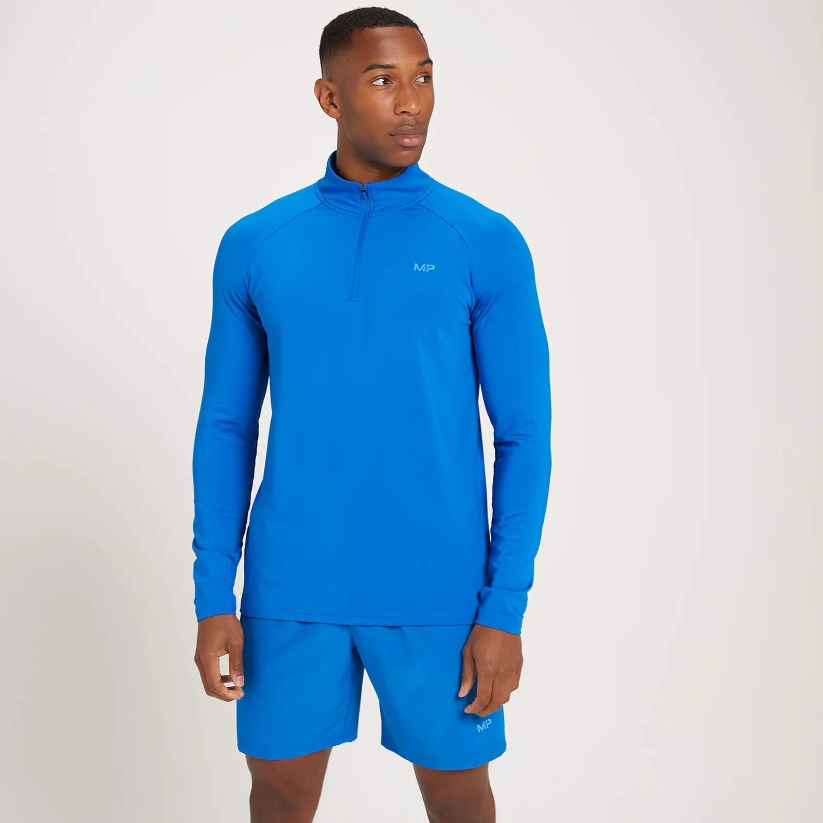 Haut d’entraînement à fermeture éclair ¼ MP Linear Mark Graphic pour hommes – Bleu pur - XXSImage1
