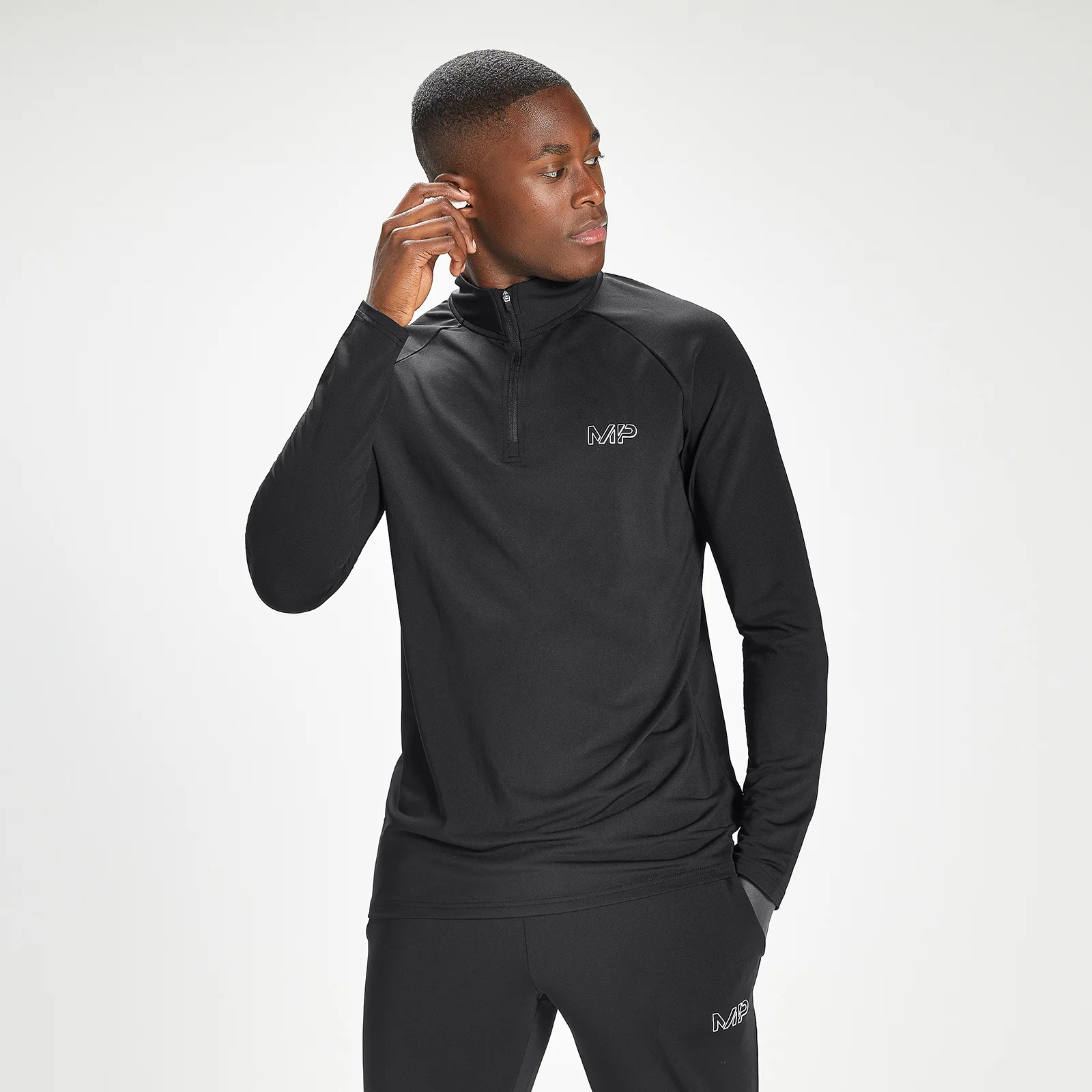 Haut d’entraînement à fermeture éclair ¼ MP Infinity Mark Graphic pour hommes – Noir - XXSImage1