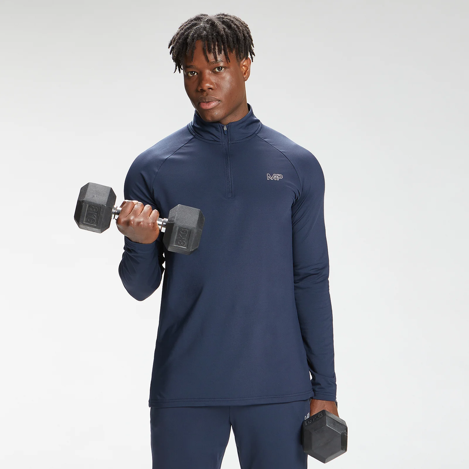 MP Men's Repeat Mark Graphic Training 1/4 Zip - Petrol Blue - XXSImage1