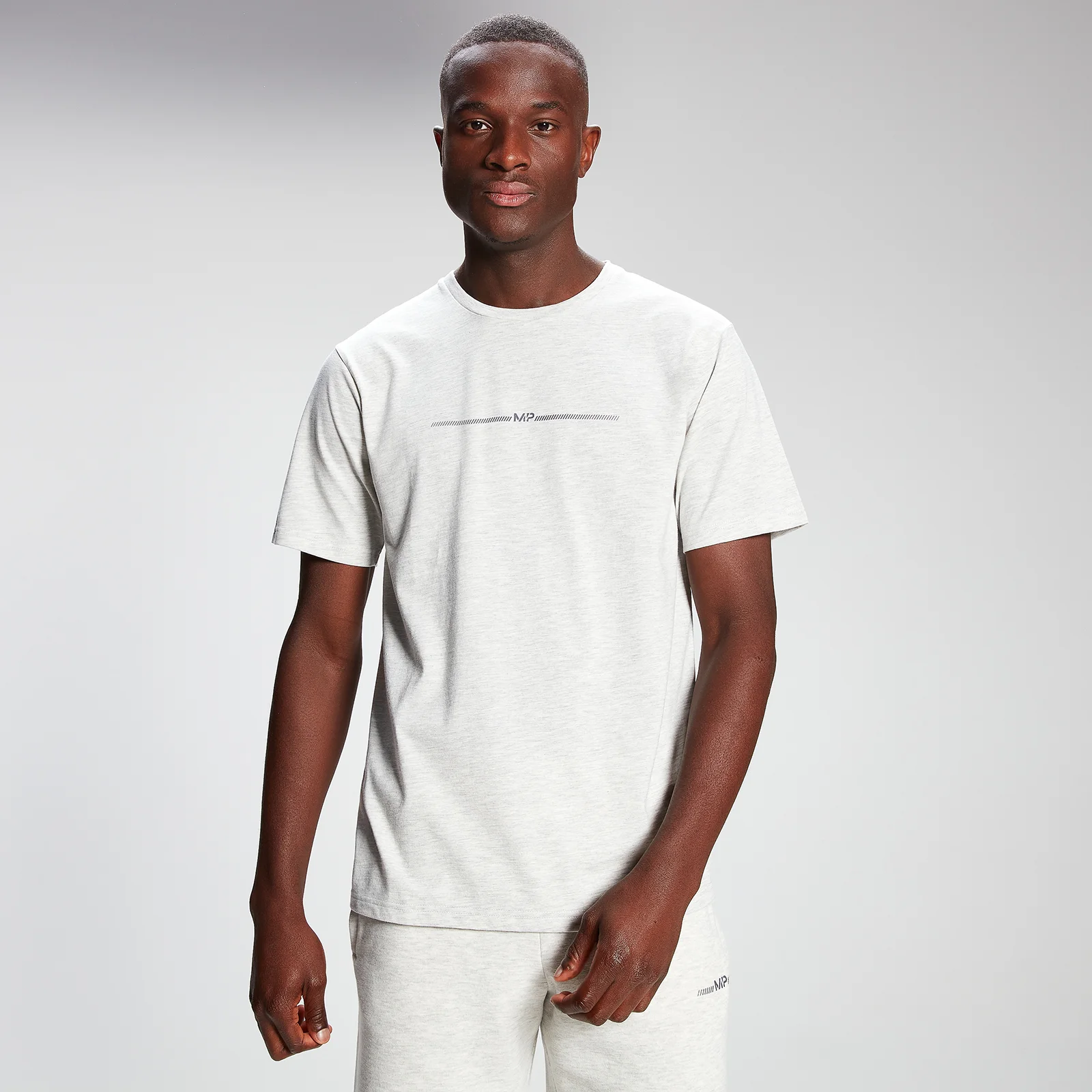 MP Men's Mini Mark Graphic Short Sleeve T-Shirt - Light Grey Marl - XXSImage1