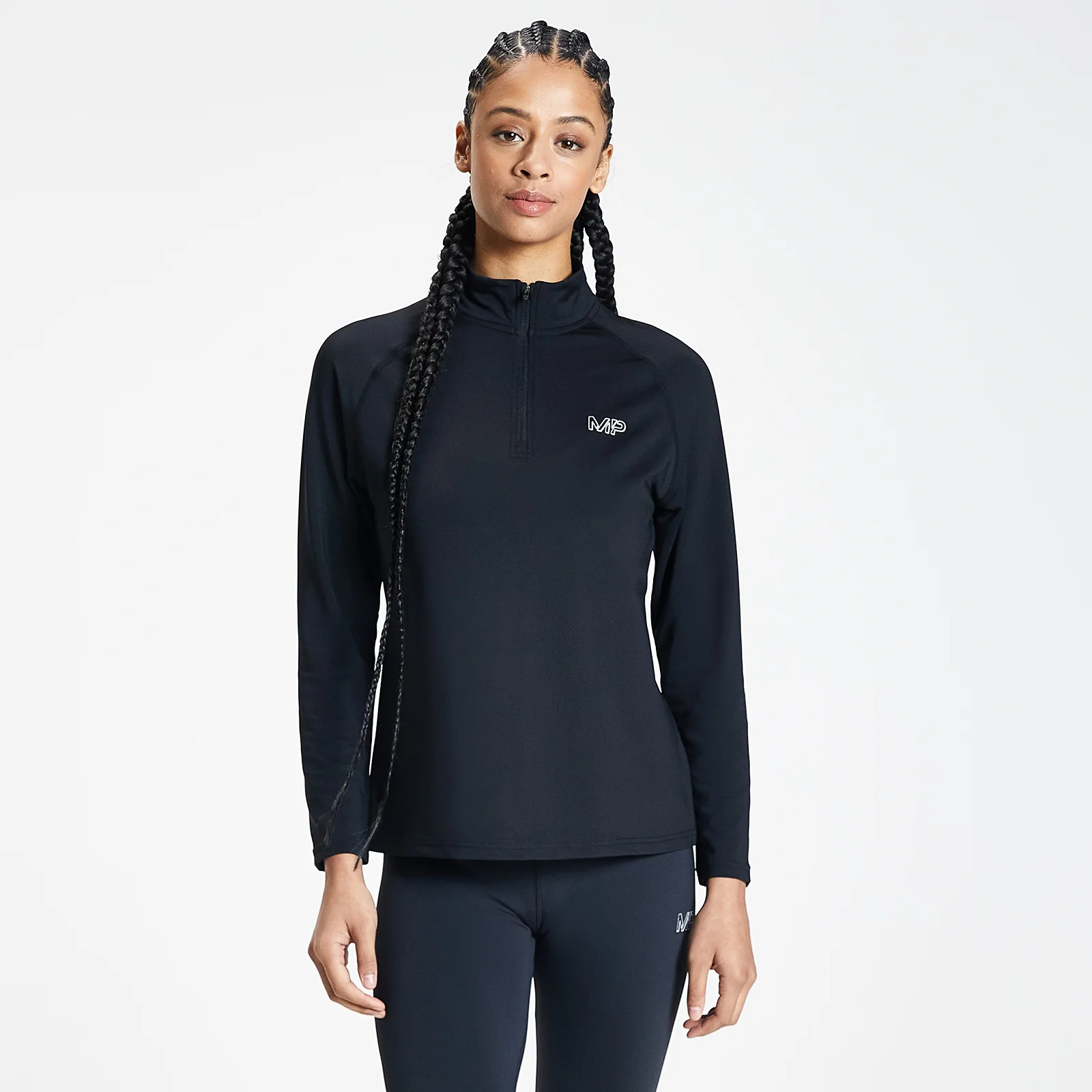 Haut d’entraînement à fermeture éclair ¼ MP Infinity Mark pour femmes – Noir - XXSImage1