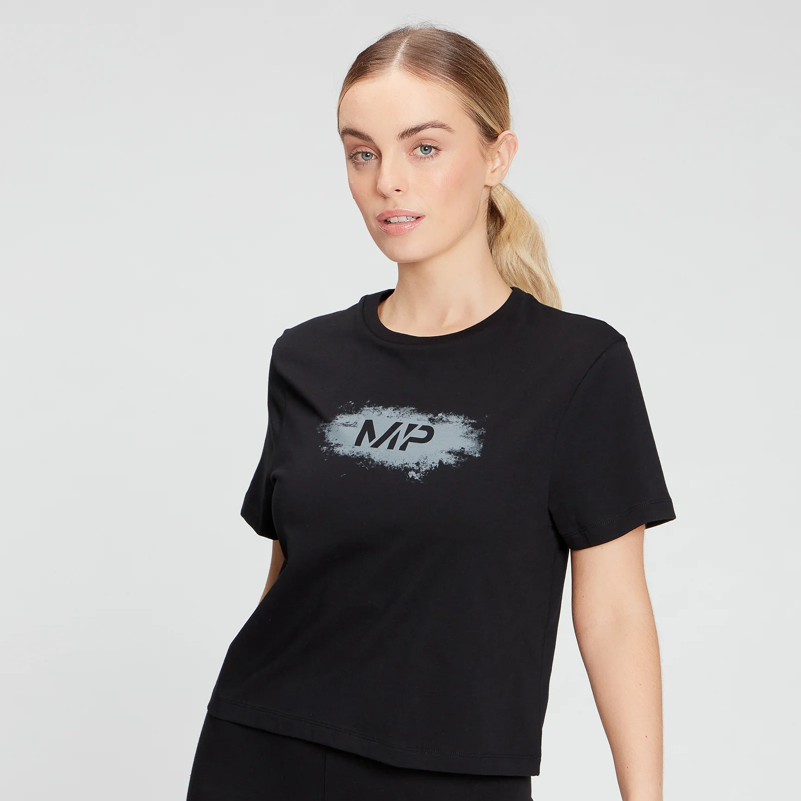 MP Women's Chalk Graphic Crop T-Shirt - Black - XXSImage1