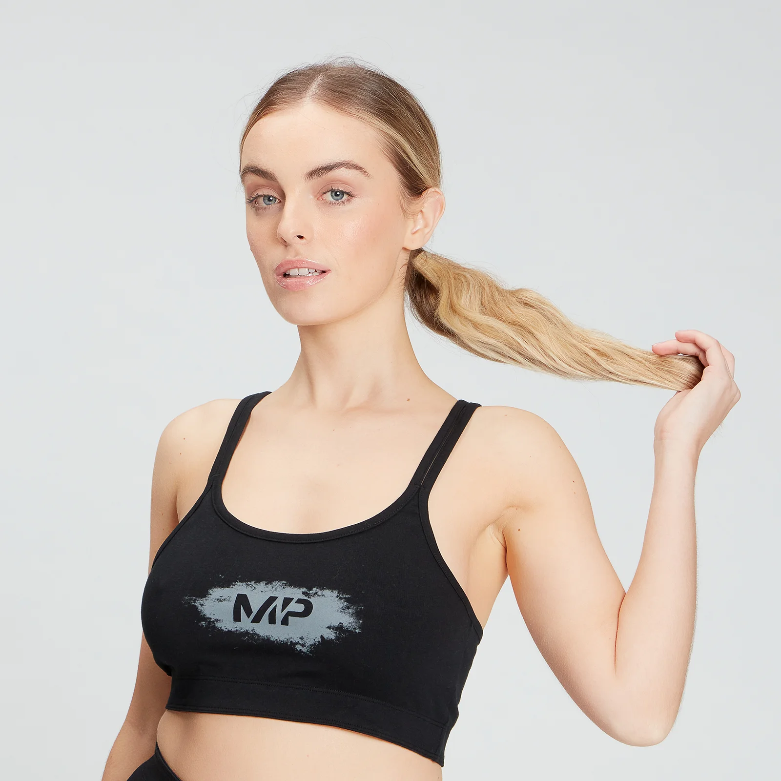 MP Women's Chalk Graphic Sports Bra - Black - XSImage1