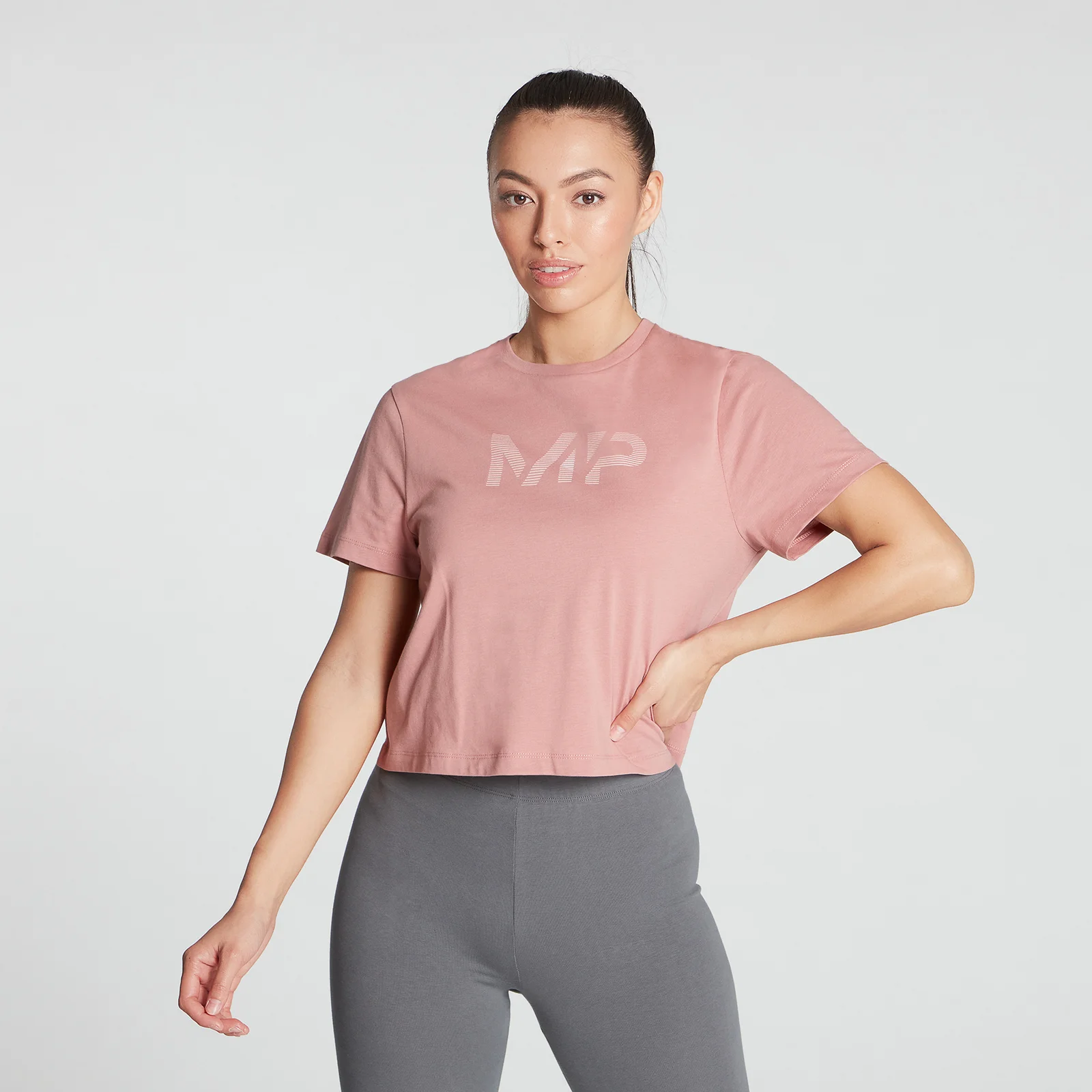MP Women's Gradient Line Graphic Crop T-shirt- Pink - XXSImage1