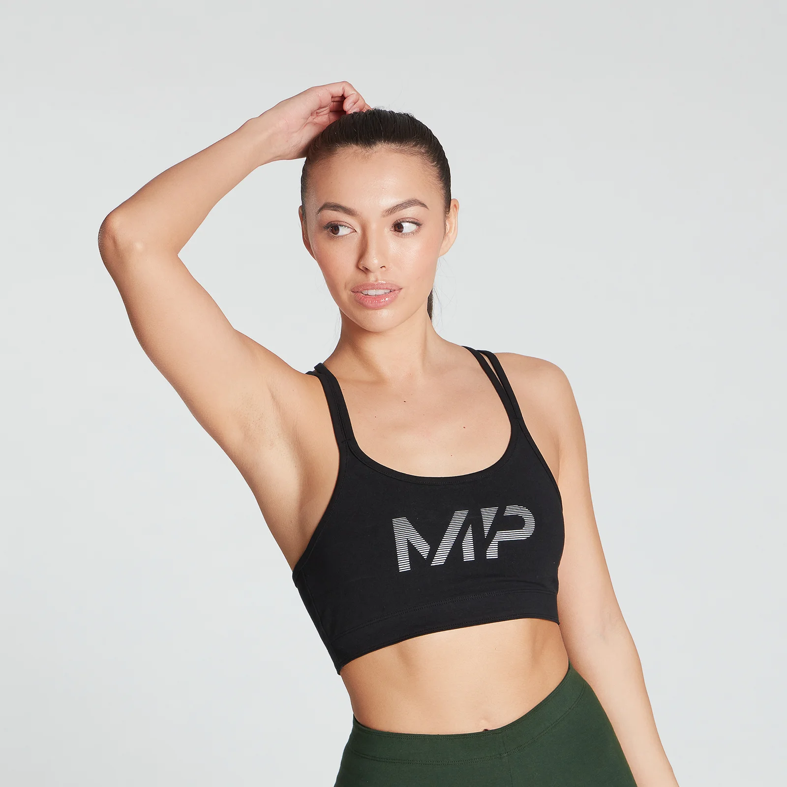 MP Women's Gradient Line Graphic Sports Bra - Black - XXSImage1