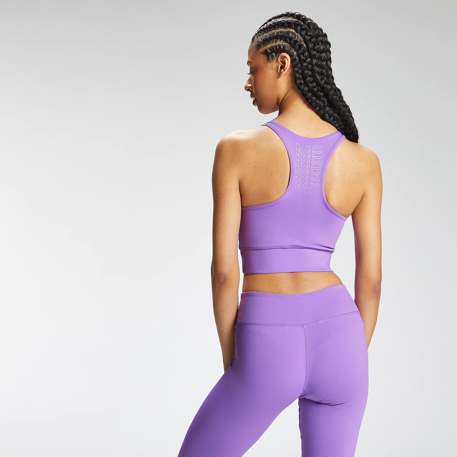 Brassière d’entraînement à dos nageur et imprimé répétitif MP pour femmes – Lilas foncé - XXSImage1