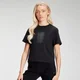 T-shirt court à imprimé répétitif MP pour femmes – Noir