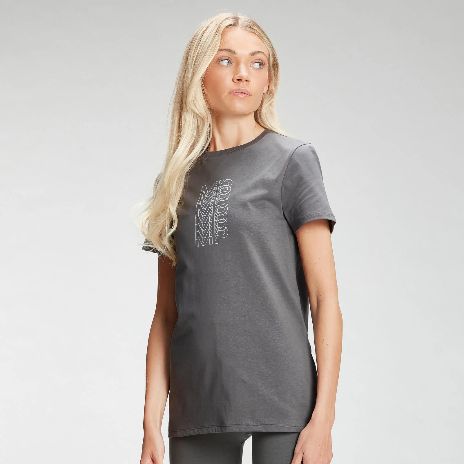 T-shirt à imprimé répétitif MP pour femmes – Carbone - XXSImage1