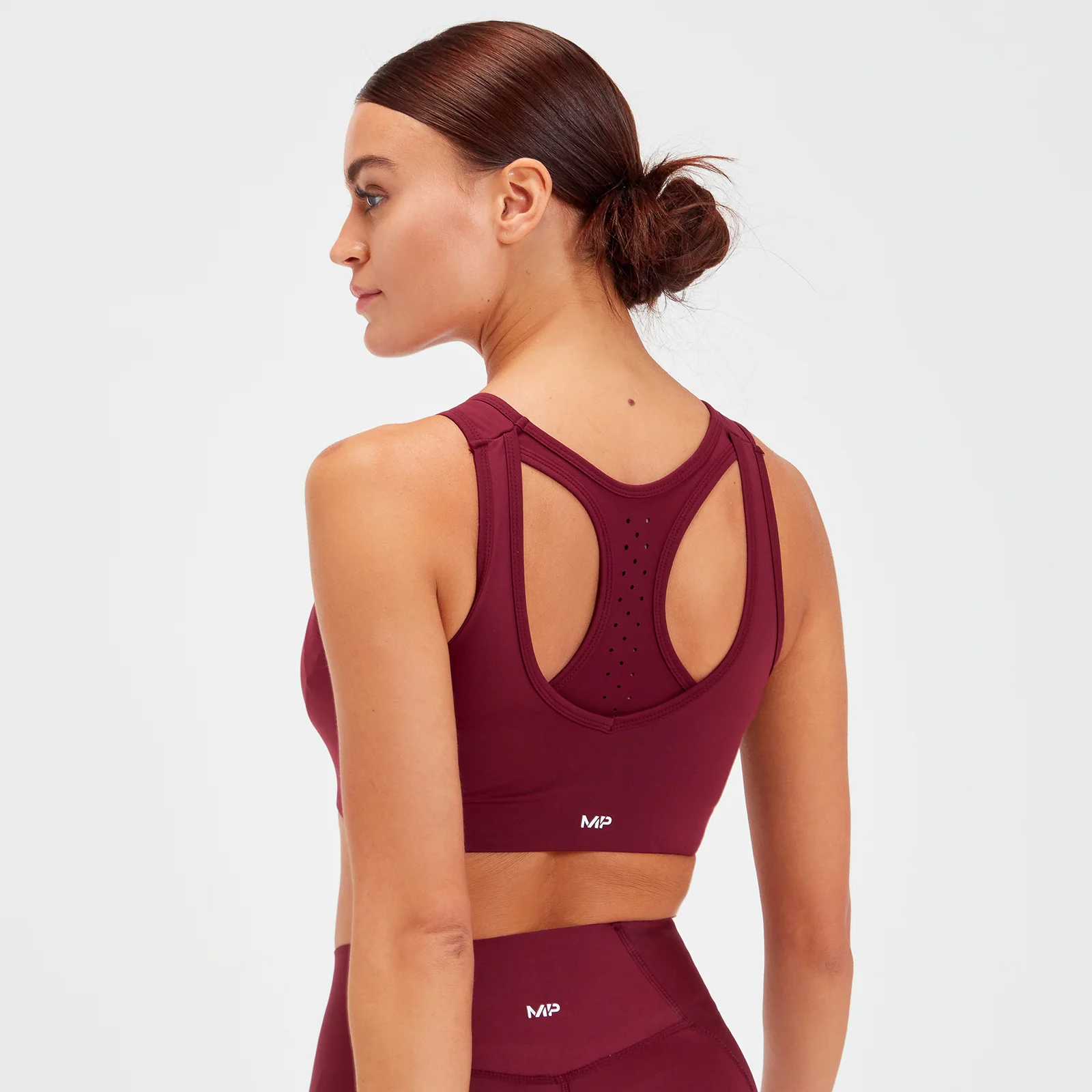 Brassière de sport découpée au laser MP Sculpt pour femmes – Bordeaux - XXSImage1
