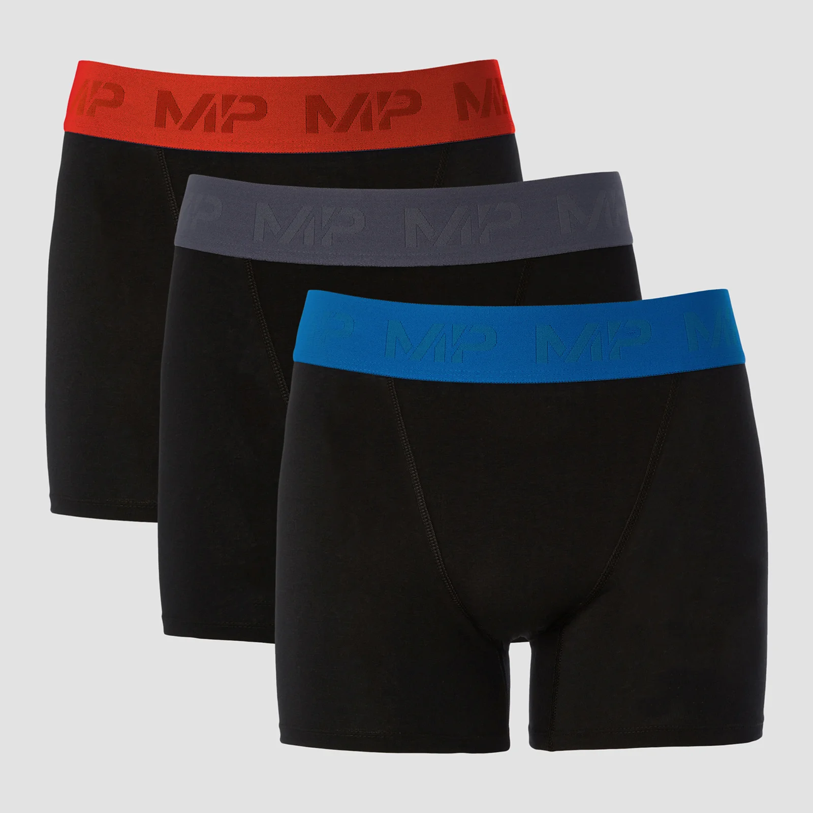 MP Men's Coloured Waistband Boxers (3 Pack) - Black/Graphite/True Blue/Fire - XXSImage1