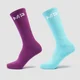 Chaussettes de tennis MP Crayola pour femmes (lot de 2) – Violet vif/Bleu aqua