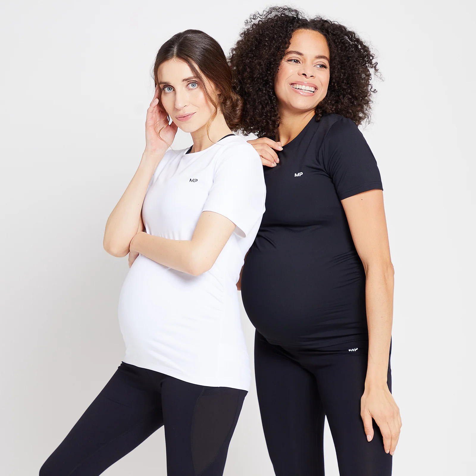 Duo de hauts de maternité à manches courtes MP Power pour femmes – Noir/Blanc - XXSImage1