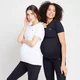 Duo de hauts de maternité à manches courtes MP Power pour femmes – Noir/Blanc